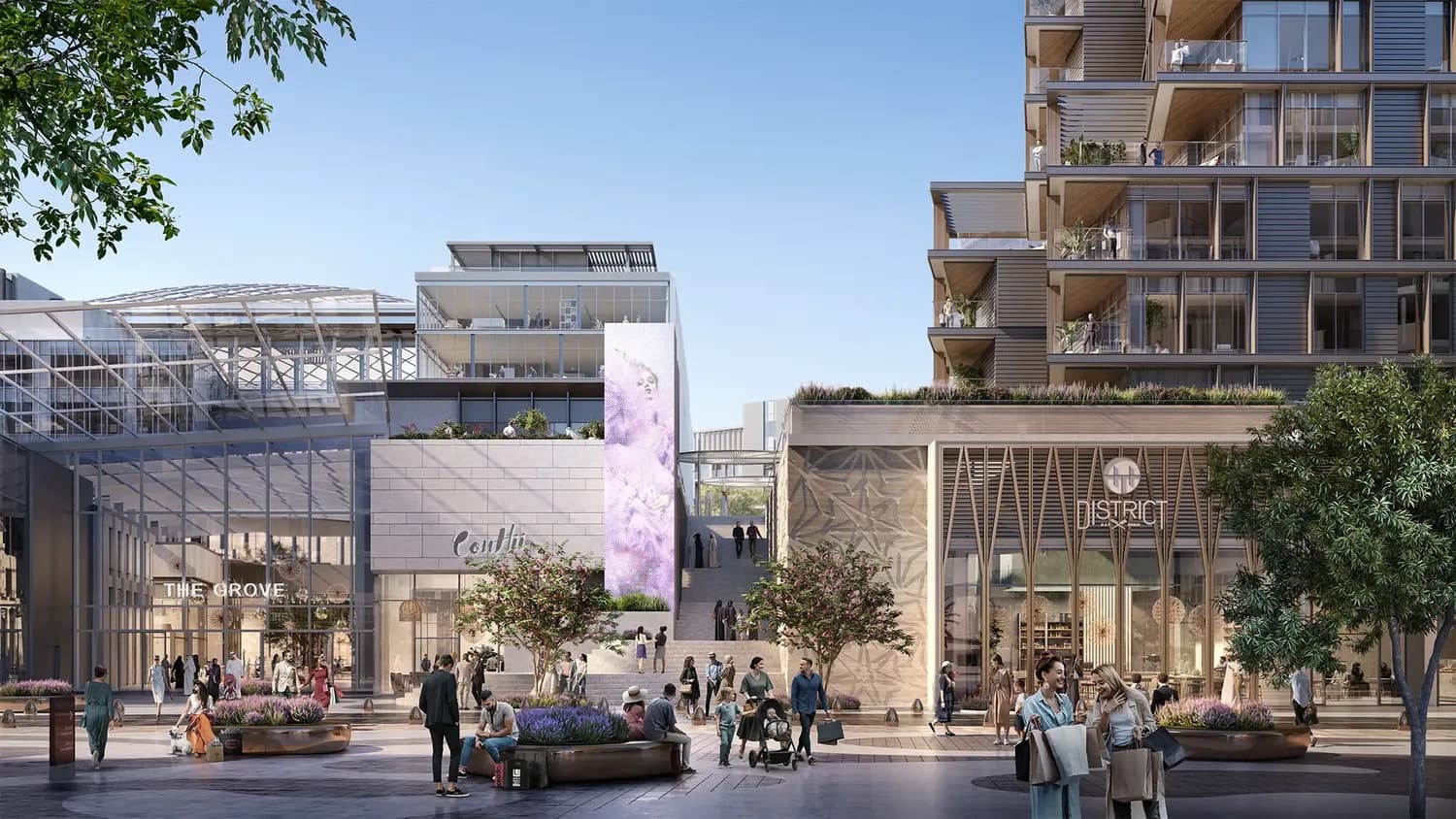 The retail plaza at Saadiyat Grove